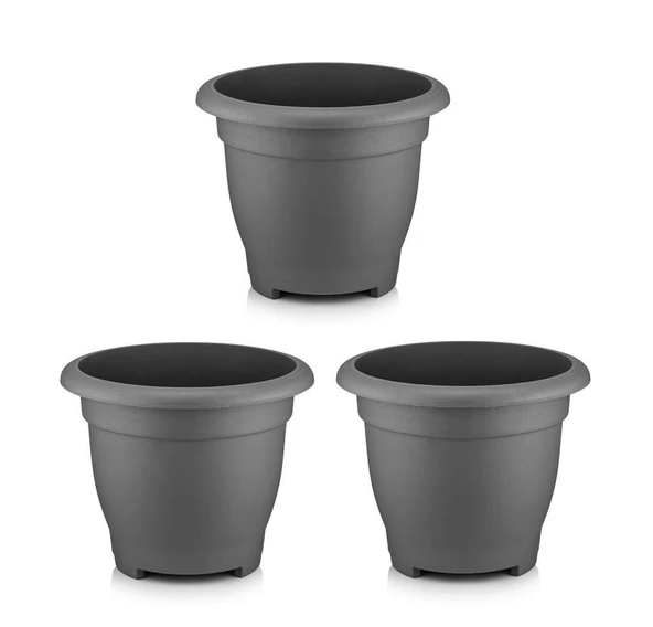 Omnipazar SO-VHS8 Dekoratif Vaha Saksı İç ve Dış Mekan 54 lt Antrasit 3 Adet ürün görseli