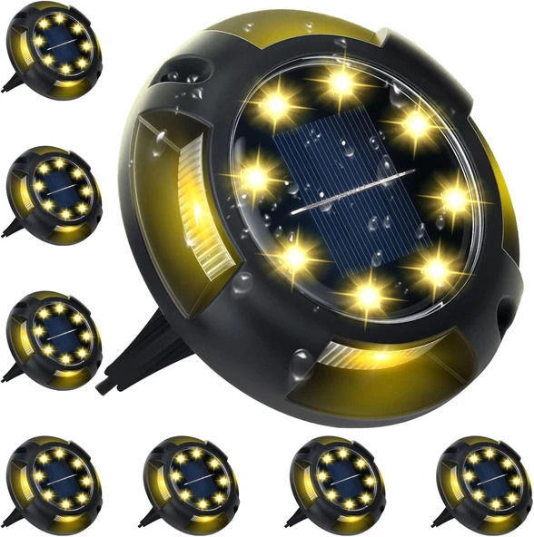 4'lü Solar Panelli Kazıklı Zemin Solar Ledi 8+4 Led Gün Işığı - 4