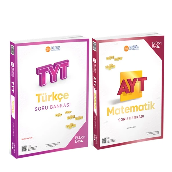 Üç Dört Beş TYT Türkçe ve AYT Matematik Soru Bankası 2 Kitap Set ürün görseli 1