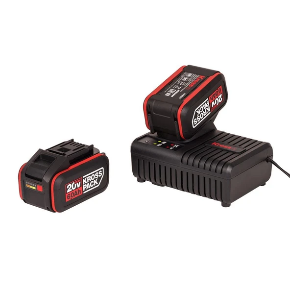 Kress KAD22 20Volt 6.0Ah Kross Pack Li-ion Çift Akü ve Akü Şarj Cihazı - Resim 4