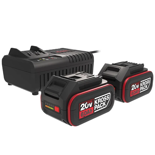 Kress KAD22 20Volt 6.0Ah Kross Pack Li-ion Çift Akü ve Akü Şarj Cihazı ürün görseli 1