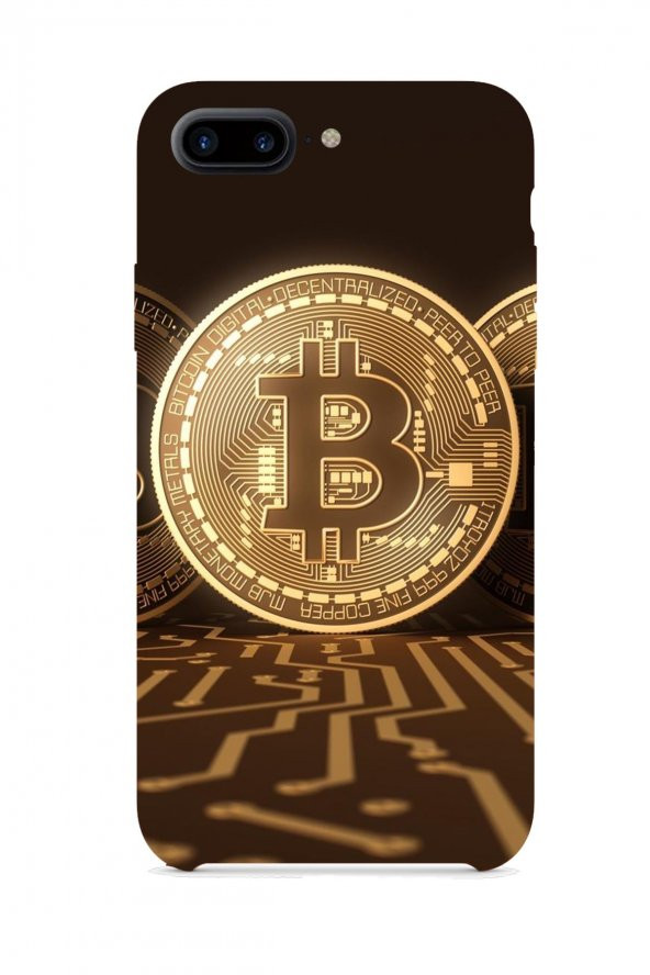 FRNCH CASE Apple İphone 8 Plus Uyumlu Bitcoin Figürlü İçi Kadife Lansman Slikon Telefon Kılıfı FRK10001-1001-8PLUS