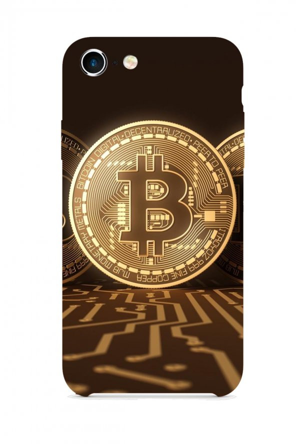 FRNCH CASE Apple İphone 7 Uyumlu Bitcoin Figürlü İçi Kadife Lansman Slikon Telefon Kılıfı FRK10001-1001-7