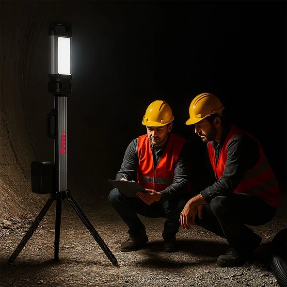 Kress KUF09.9 20Volt 2000/4500 Lümen Profesyonel Kule Tipi Teleskopik Katlanabilir LED Projektör (Akü Dahil Değildir) - Resim 5