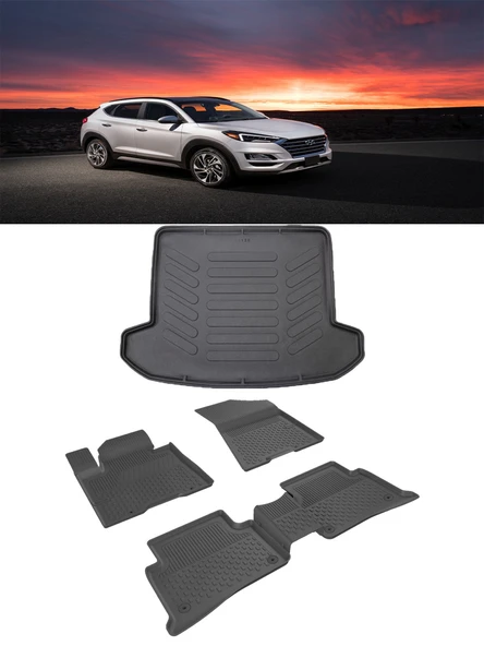 Sahler Hyundai Tucson 2016-2020 4.5D Paspas 3D Rizline Bagaj Havuz Set - Resim 2