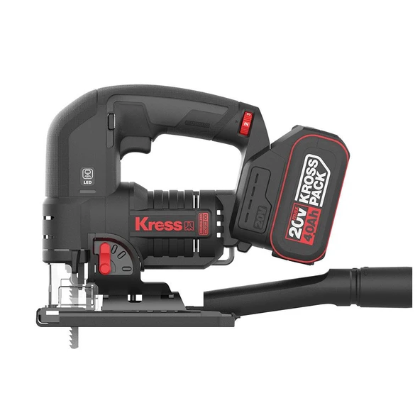 Kress KUE26 20Volt 4.0Ah Li-ion Çift Akülü Profesyonel Kömürsüz Devir Ayarlı Şarjlı Dekupaj Testere - Resim 2