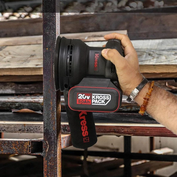 Kress KUD20.9 20Volt 125mm Kömürsüz Profesyonel Devir Ayarlı Eksantrik Zımpara (Akü Dahil Değildir) - Resim 5