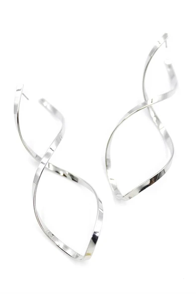 Dalgalı Küpe - Gümüş - Resim 2