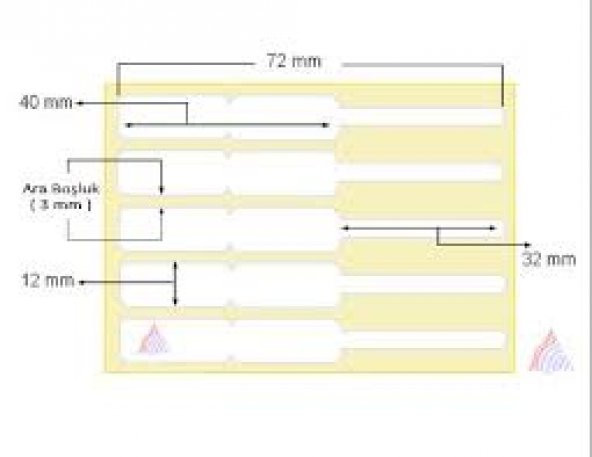 12X72 KUYUMCU ETİKETİ PP OPAK 1250 SARIM - 2