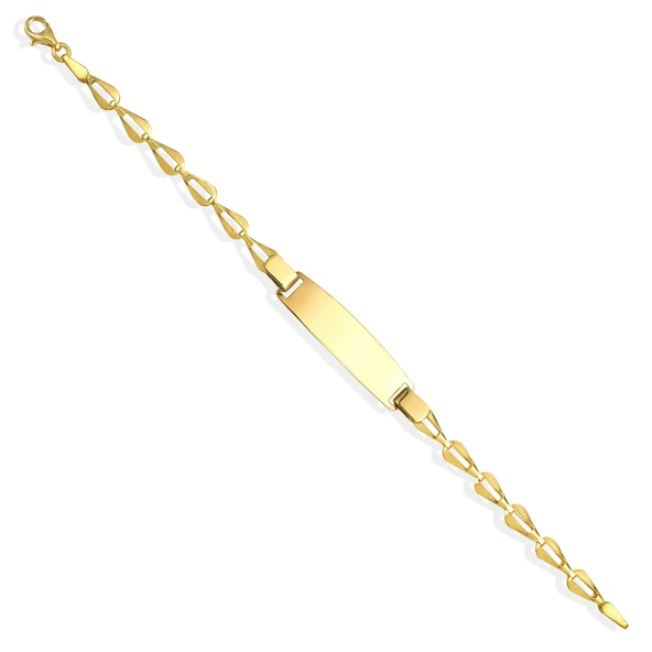 14 Ayar Altın Kaplama Kişiselleştirilmiş İsim Bebek ve Çocuk Gümüş Bilellik Künye - BPC00103 - Resim 4