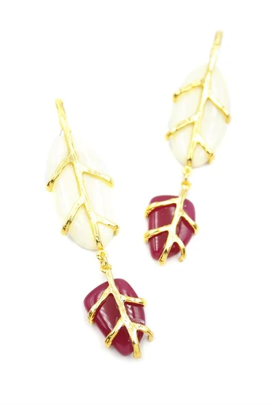 Taşlı ZR Küpe - Beyaz ürün görseli