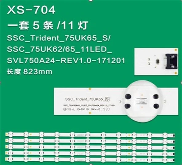 Wkset-6455 37184X5 Ssc_Trıdent_75Uk65_11Led_Svl750a25  5 Adet Led Bar ürün görseli