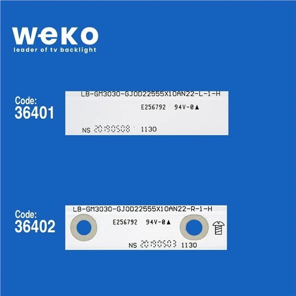 Wkset-5412 36401X5 36402X5 Lb-Gm3030-Gj0d22555x10an22 10 Adet Led Bar - Resim 2