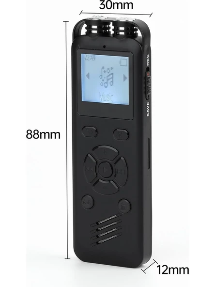 Kingboss LED Ekranlı 64 gb Çift Mikrofon Akıllı Gürültü Azaltma Ses Kayıt Cihazı KB-80