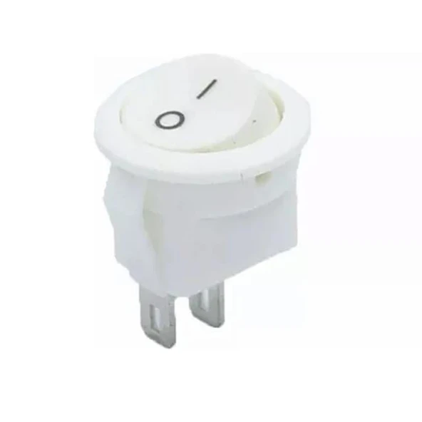 Mini Yuvarlak Işıksız ON-OFF Beyaz Anahtar IC-134E - 2