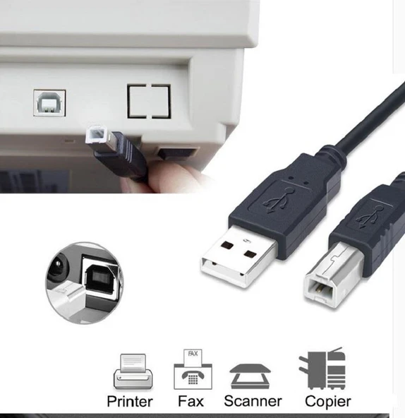 Ancheyn Yazıcı Printer USB Ara Bağlantı Kablosu USB 2.0 Yüksek Hız 5 Metre 4913 - Resim 3