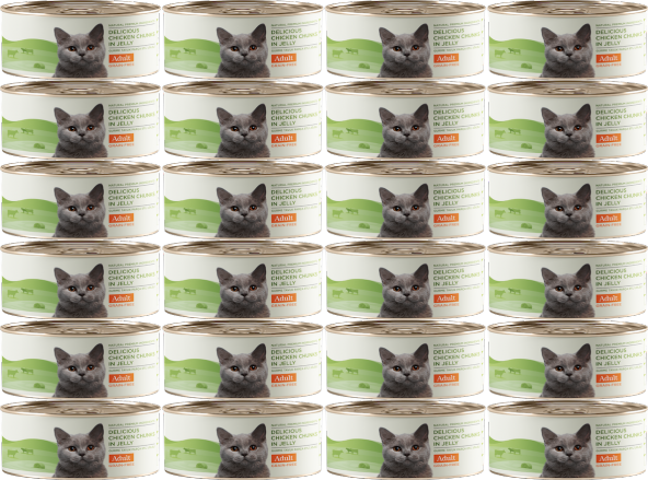 Kito Gurme Tavuk Parça Etli Jöleli Konserve Yetişkin Kedi Maması 24 x 100 G