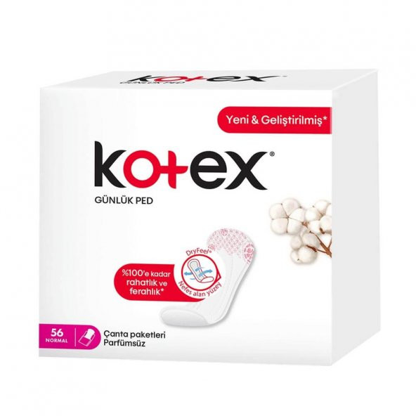 KOTEX GÜNLÜK PED NORMAL 56 LI PARFÜMSÜZ