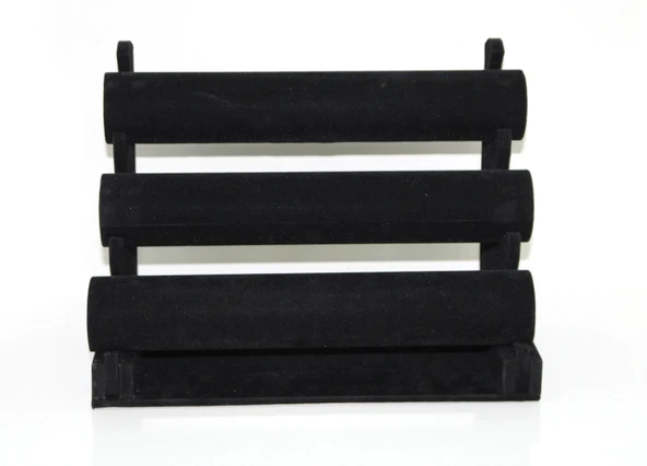 İthal Süet Kumaş Siyah Renk 30 /24 cm Çıkmalı Bileklik Saat Standi - 2