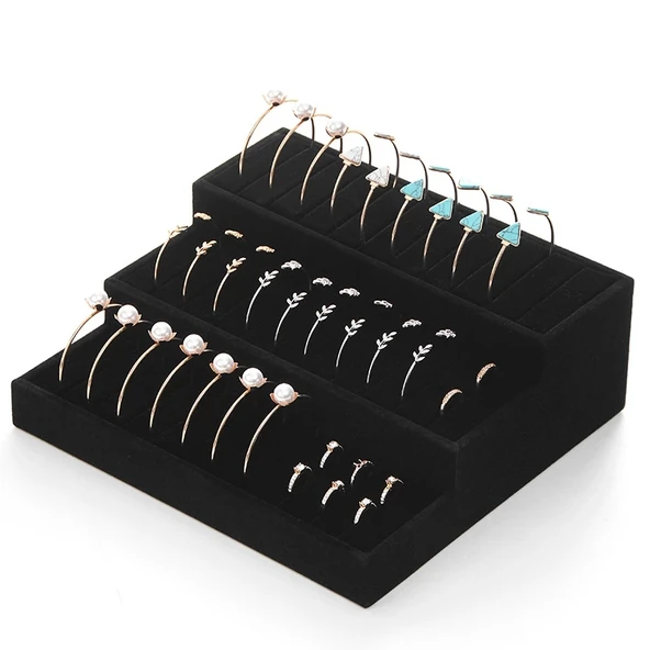 İthal Süet Siyah Renk 35/27cm Batırmalı Kelepçe Bileklik Standı