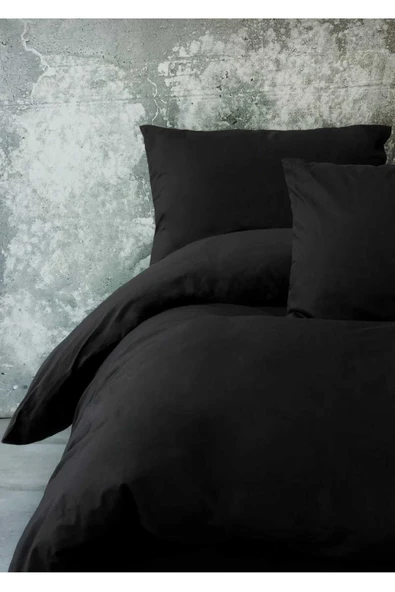 Gasel Home Ranforce Çift Kişilik Lastikli Çarşaflı Nevresim Takımı Simple Siyah - 3