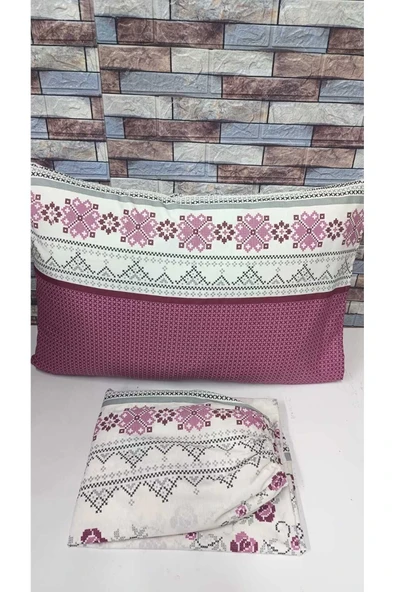 Gasel Home Tek Kişilik Kanaviçe Desen Pamuklu Lastikli Çarşaf Takımı - Resim 2