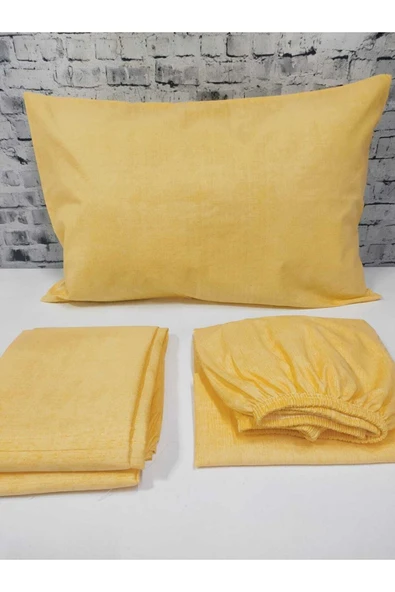 Gasel Home Düz Renk Pamuklu Kumaş Tek Kişilik Nevresim Takımı ( Lastikli Çarşaf ) - 2