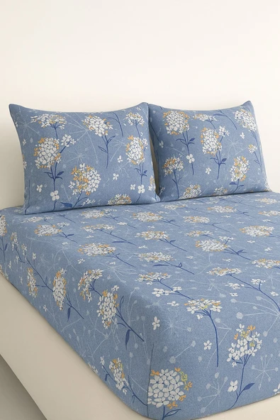 Gasel Home TEK KİŞİLİK PAMUKLU RANFORCE KUMAŞ LASTİKLİ ÇARŞAF TAKIMI