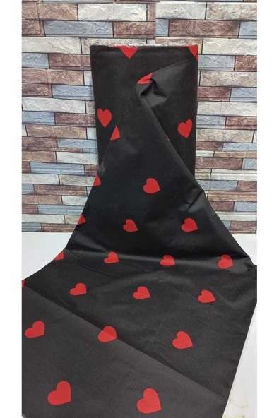 Gasel Home NEVRESİM ÇARŞAFLIK METRELİK KUMAŞ KALP DESEN ürün görseli