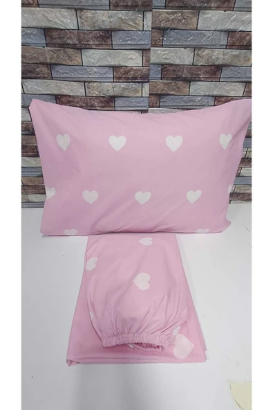 Gasel Home PAMUKLU KALP DESEN ÇİFT KİŞİLİK LASTİKLİ ÇARŞAF TAKIMI - Resim 2