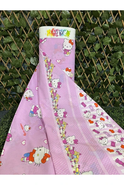 Gasel Home NEVRESİM ÇARŞAFLIK METRELİK KUMAŞ ( HELLO KİTTY )