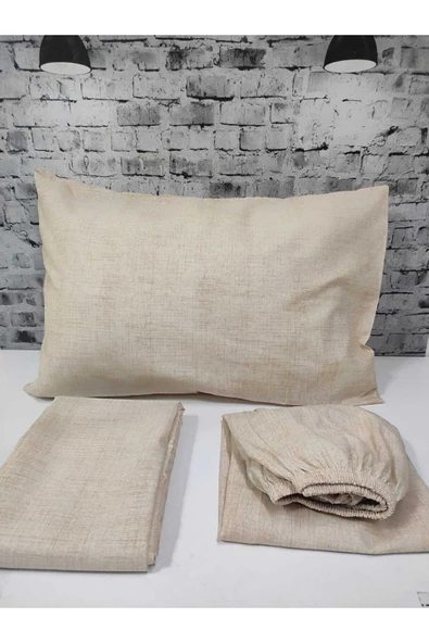 Gasel Home Düz Renk Pamuklu Kumaş Çift Kişilik Nevresim Takımı ( Lastikli Çarşaf ) - 2