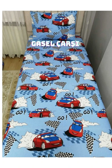Gasel Home 120x200 Arabalı Tek Kişilik Ranforce Dokuma Kumaş Lastikli Çarşaf Takımı ürün görseli