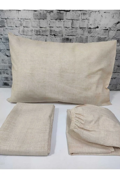 Gasel Home Düz Renk Pamuklu Kumaş Çift Kişilik Nevresim Takımı ( Lastikli Çarşaf )