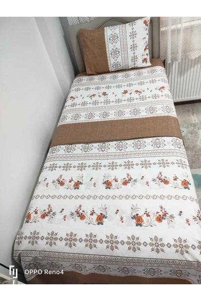 Gasel Home Pamuklu Tek Kişilik Kanaviçe Desen Nevresim Takımı ( Çarşafı Lastikli ) - Resim 2