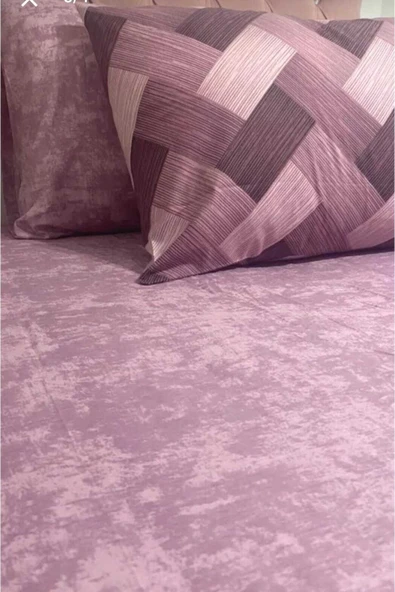Gasel Home Zikzak Mürdüm 4 Parça Lastikli Çarşaflı Tek Kişilik (100x200 Cm) Nevresim Takımı - Resim 3