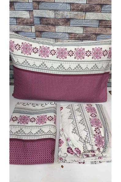 Gasel Home Çift Kişilik Kanaviçe Desen Pamuklu Nevresim Takımı ( Çarşafı Lastikli ) - 2