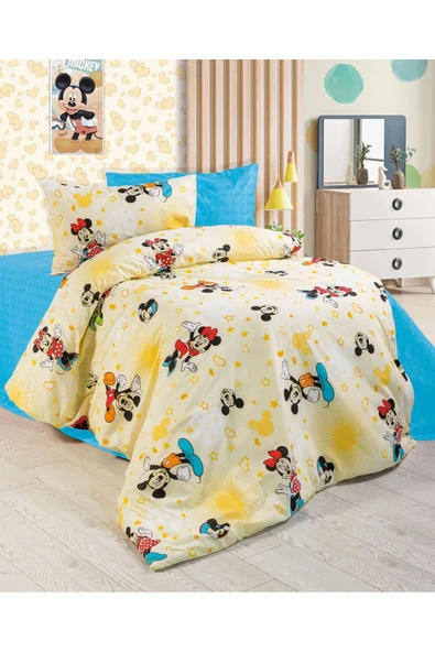 Gasel Home Tek Kişilik Çarşafı Lastikli Çocuk Nevresim Takımı Mickey Mousee ürün görseli