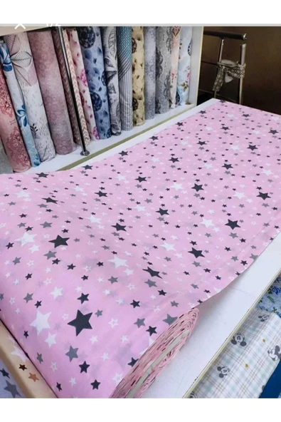Gasel Home 1 Top ( 30 Metre ) Nevresimlik Çarşaflık Metrelik Kumaş Yıldız Desen ürün görseli