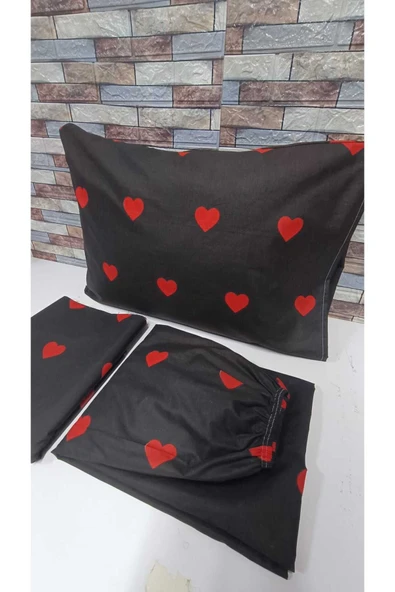 Gasel Home PAMUKLU KALP DESEN ÇİFT KİŞİLİK NEVRESİM TAKIMI (ÇARŞAFI LASTİKLİ) ürün görseli