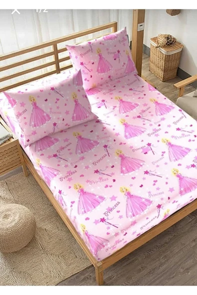 Gasel Home PRENSES PAMUKLU KIZ ÇOCUK LASTİKLİ ÇARŞAF TAKIMI ürün görseli