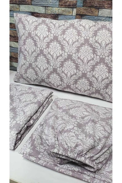 Gasel Home TEK KİŞİLİK PAMUKLU ÇARŞAFI LASTİKLİ NEVRESİM TAKIMI ( ŞAL-DAMAKS DESEN ) - Resim 2
