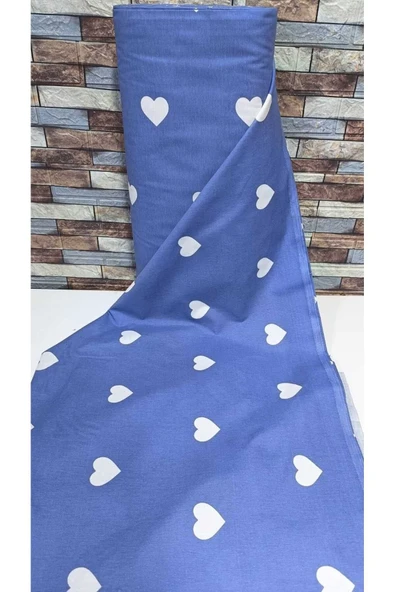 Gasel Home 1 TOP ( 30 Metre ) Nevresimlik Çarşaflık Metrelik Kumaş Kalp Desen ürün görseli