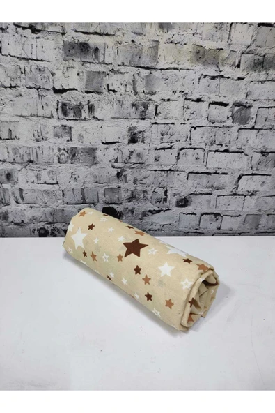 Gasel Home Pamuklu Kumaş Yıldız Desen Tek Kişilik Lastikli Çarşaf