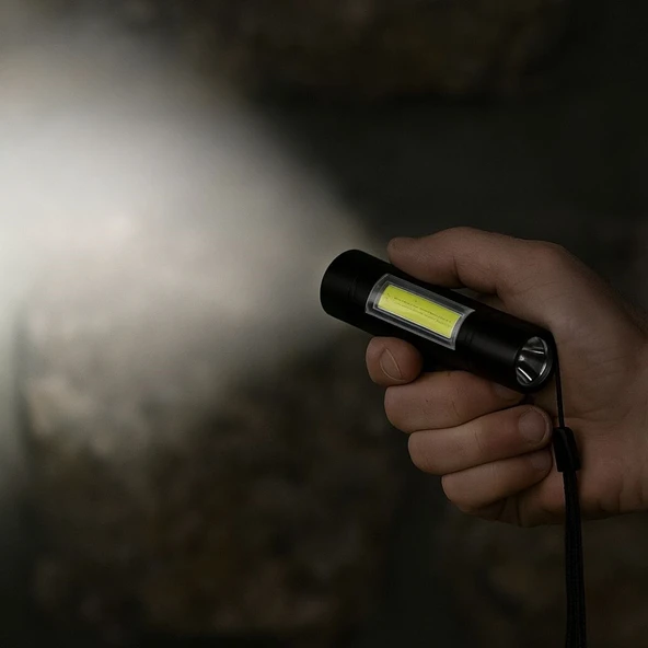 Solar Kutulu Mini El Feneri – Taşınabilir LED Kamp ve Acil Durum El Lambası - Resim 3