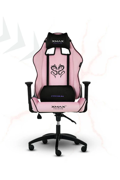 XMAX / Rio Balerion Terletmez Kadife Kumaş Pembe Gaming Oyuncu Koltuğu / 120 Kg Taşır - Resim 5