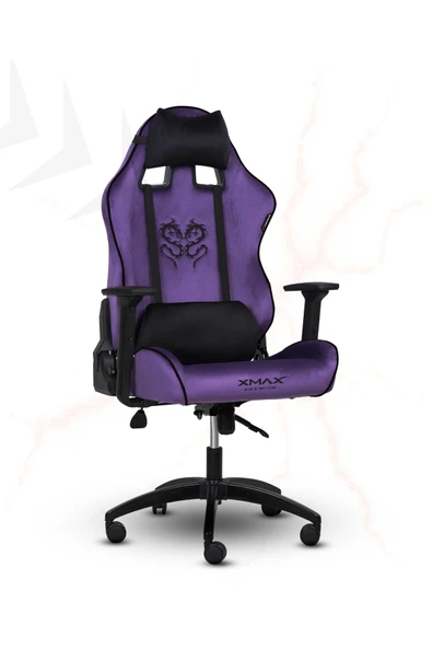 XMAX / Rio Balerion Terletmez Kadife Kumaş Mor Gaming Oyuncu Koltuğu / 120 Kg Taşır - Resim 5