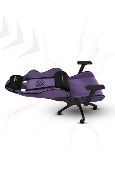 XMAX / Rio Plus Balerion Terletmez Kadife Kumaş Mor Gaming Oyuncu Koltuğu / 120 Kg Taşır - Resim 2
