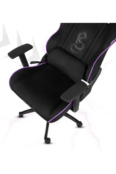 XMAX / Rio Balerion Terletmez Kadife Kumaş Siyah Gaming Oyuncu Koltuğu / 120 Kg Taşır - Resim 2