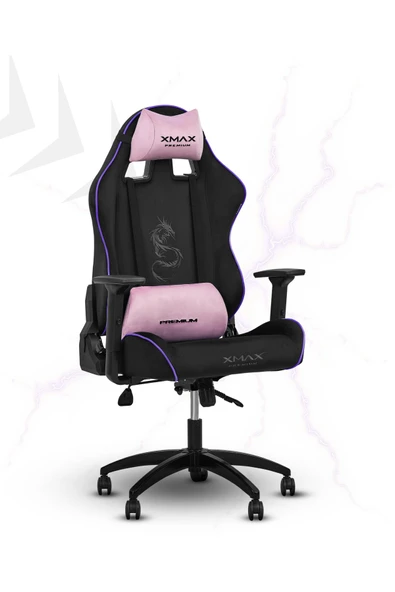 XMAX / Rio Balerion Terletmez Kadife Kumaş Siyah Gaming Oyuncu Koltuğu / 120 Kg Taşır - Resim 2